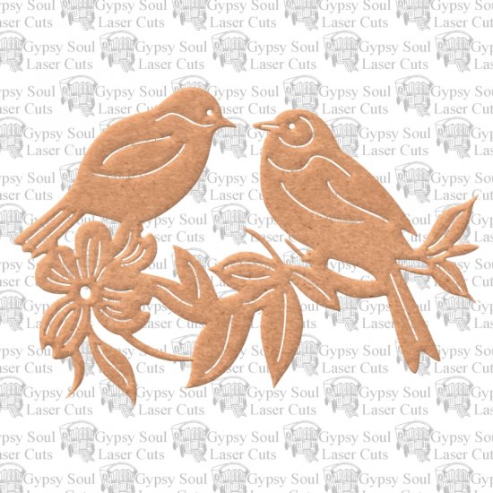 Love Birds on a Branch - Click Image to Close