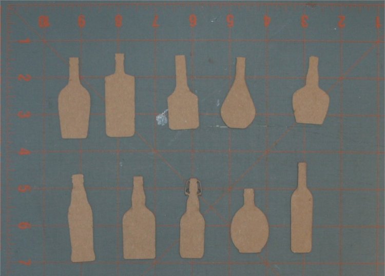 Old Bottles Miniature Shape Set - Click Image to Close